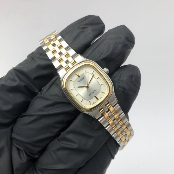 BEAUTIFUL SEIKO EXCELINE TWOTONE GUILOCHE DIAL - Gambar 4