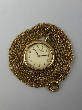 NEKLACE WATCH GOLD TONE ALL ORIGINAL