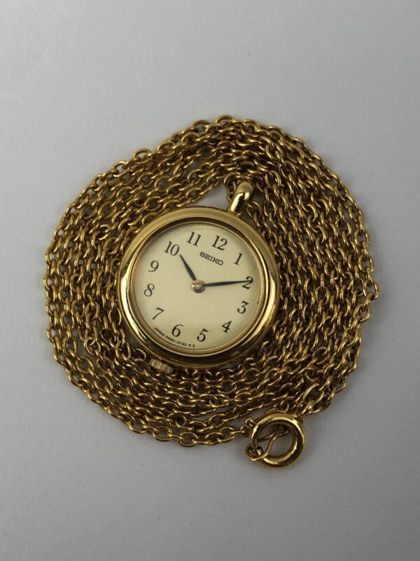 NEKLACE WATCH GOLD TONE ALL ORIGINAL