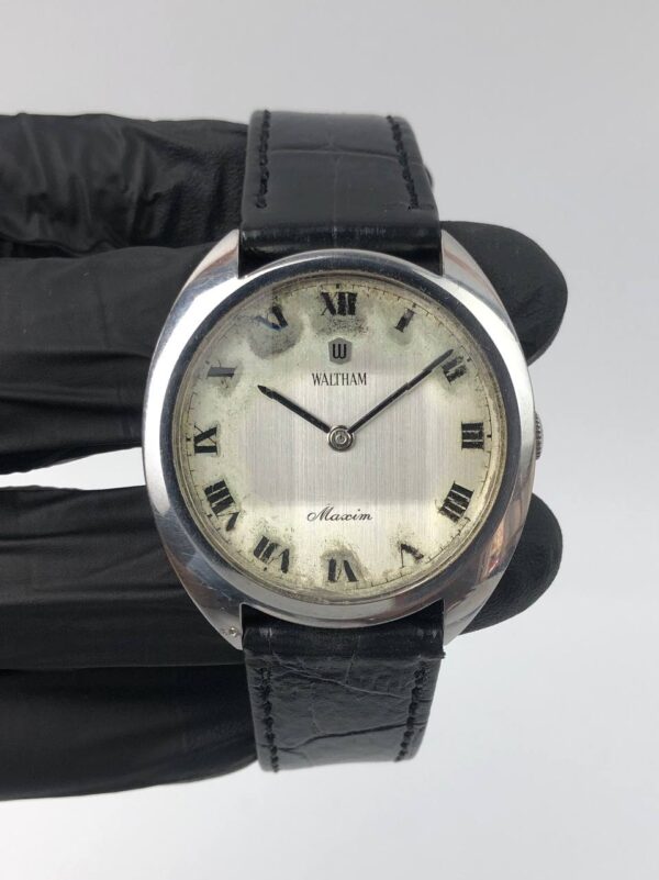 SWISS WALTHAM MAXIM MANUAL WIND VINTAGE ROMAN DIAL - Gambar 2