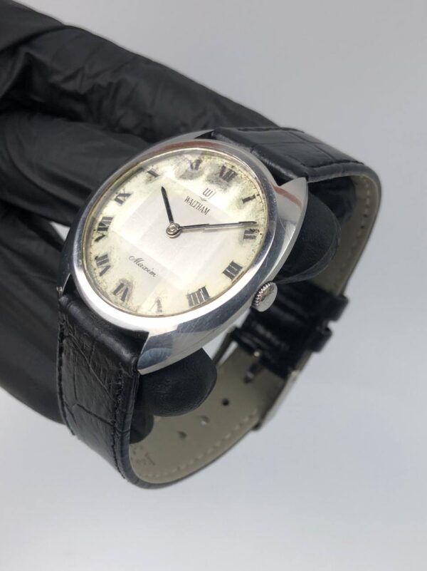 SWISS WALTHAM MAXIM MANUAL WIND VINTAGE ROMAN DIAL - Gambar 3