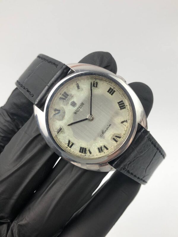 SWISS WALTHAM MAXIM MANUAL WIND VINTAGE ROMAN DIAL - Gambar 4