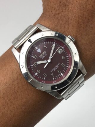 SEIKO SOLAR MAROON DIAL