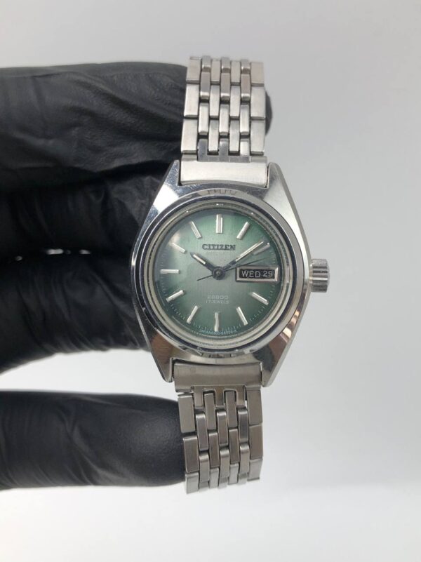 CITIZEN VINTAGE LADY GREEN EMERALD DIAL - Gambar 2