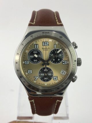 SWATCH IRONY CHRONOGRAPH TAN DIAL FULL ORI