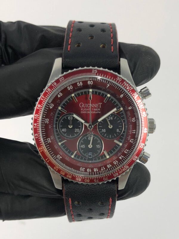 GUIONNET FLIGHT TIMER CHRONOGRAPH MAROON - Gambar 2