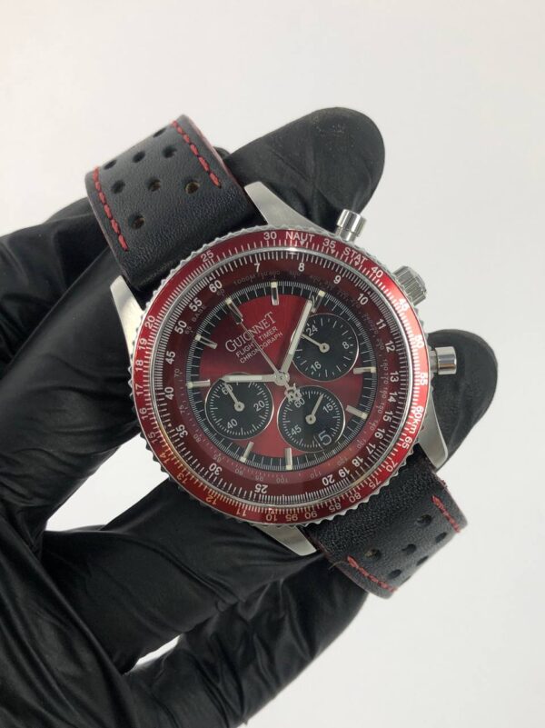 GUIONNET FLIGHT TIMER CHRONOGRAPH MAROON - Gambar 4