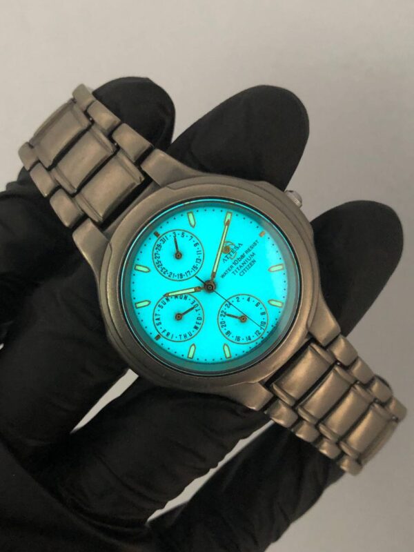 CITIZEN ATTESA BLUE LUME DIAL TITANIUM - Gambar 4
