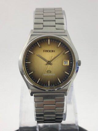 RICOH RIQUARTZ SUNBURST BROWN DIAL