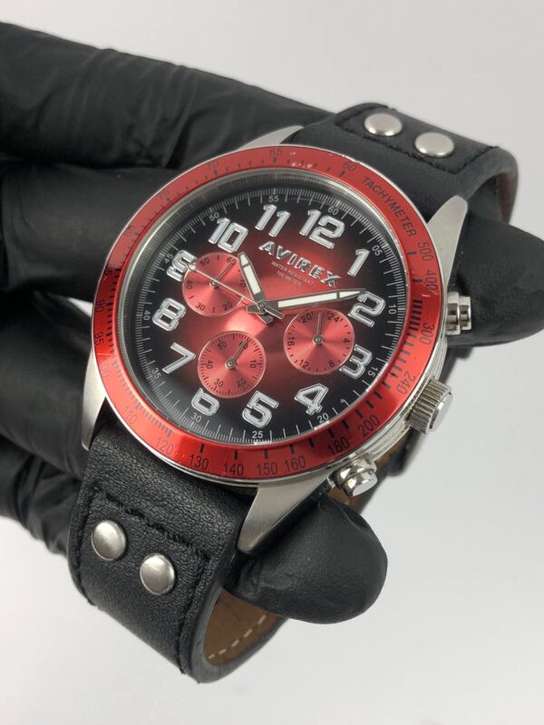 AVIREX CHRONOGRAPH MAROON DIAL - Gambar 3