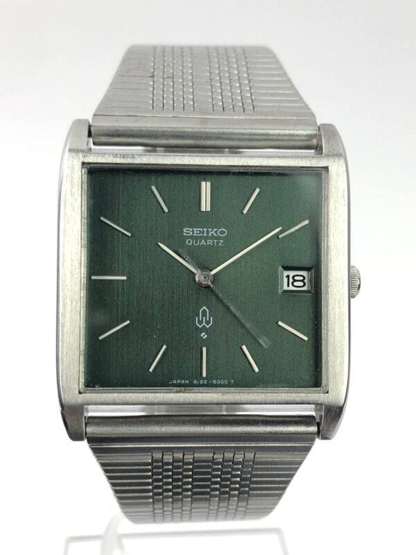 SEIKO SQUARE GREEN LINEN DIAL ALL ORI