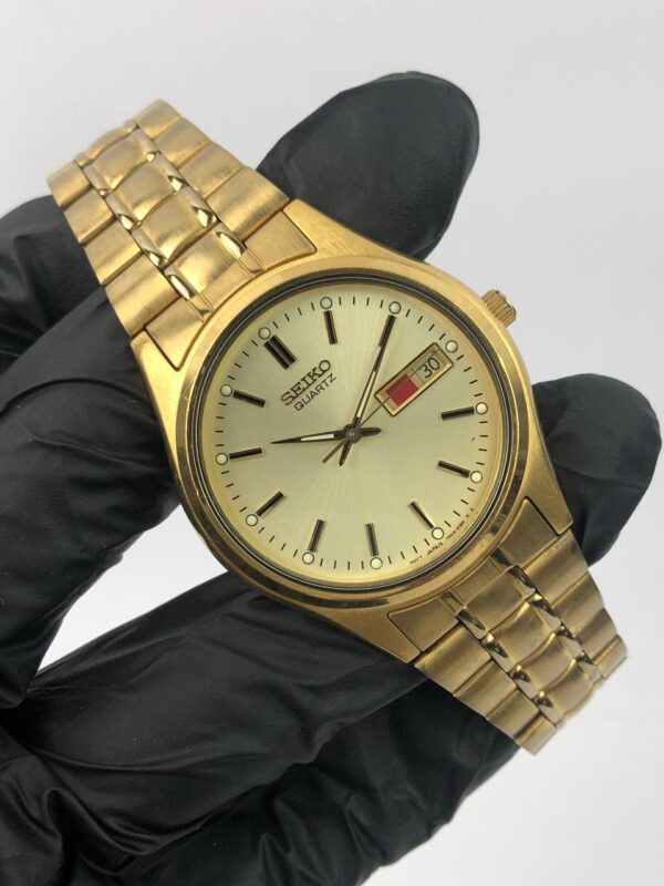 SEIKO QUARTZ ANALOG GOLD TONE CASE ALL ORI - Gambar 4