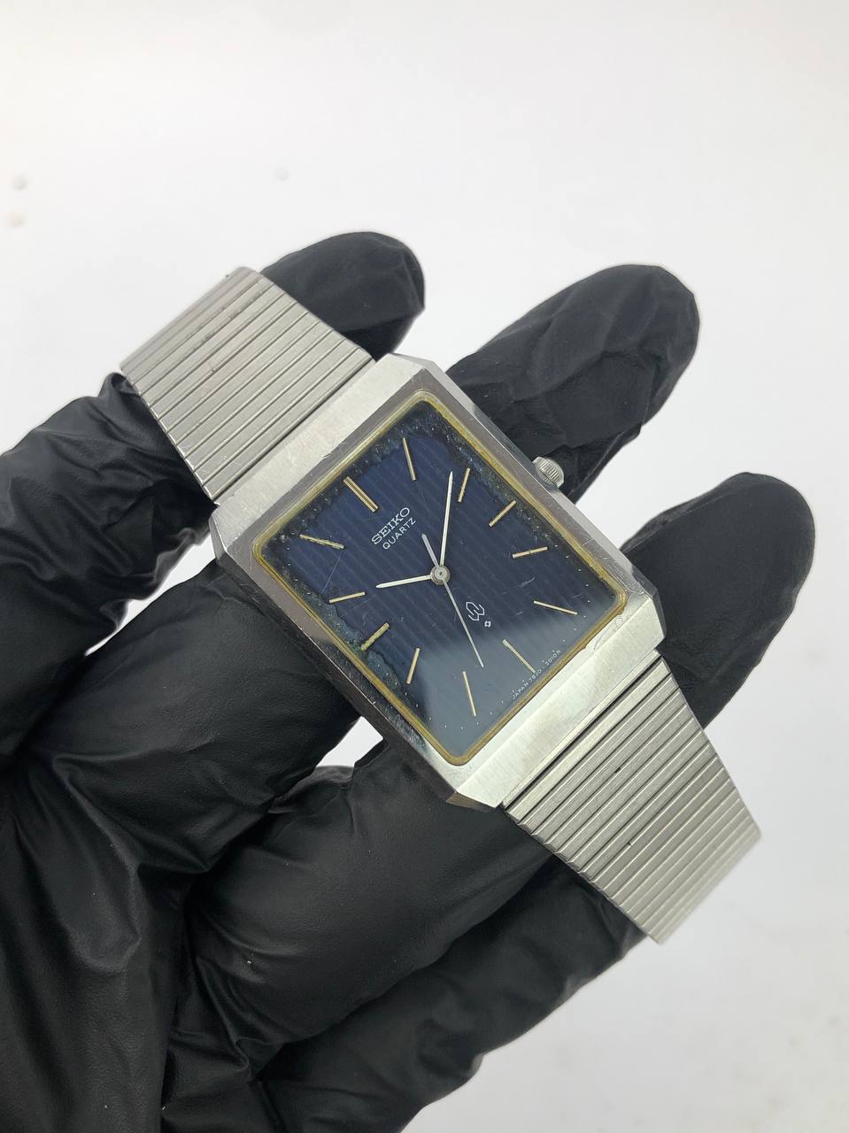 SEIKO TANK QUARTZ BLUE DIAL ALL ORI - Gambar 4