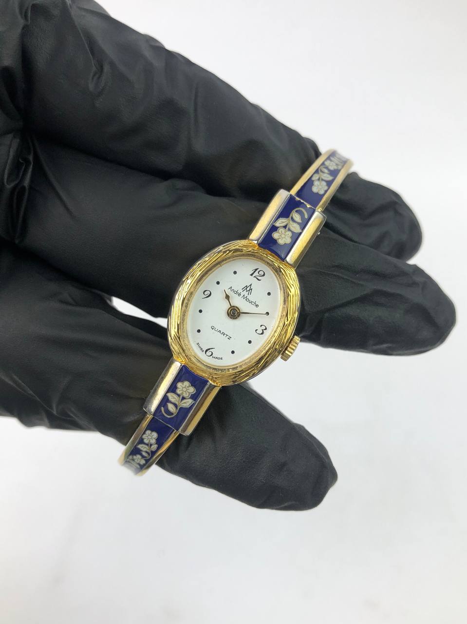 ANDRÉ MOUCHE SWISS ENAMEL BLUE & GOLD ELEGANCE - Gambar 2