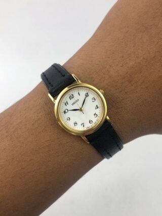 SEIKO KLASIK GOLD DIAL PUTIH SIMPEL ARABIC INDEX