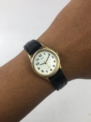 ALBA GOLD PETITE DIAL SILVER TEXTURE ARABIX INDEX