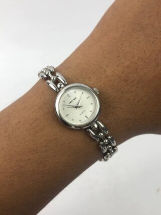 Free Way – Case Round Silver, Dial Putih, Bracelet Bead-Link