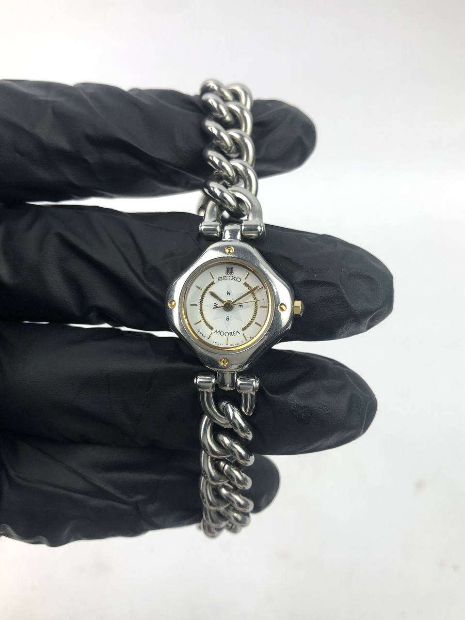 RARE Seiko Moorea White Dial Rantai Chunky - Gambar 2