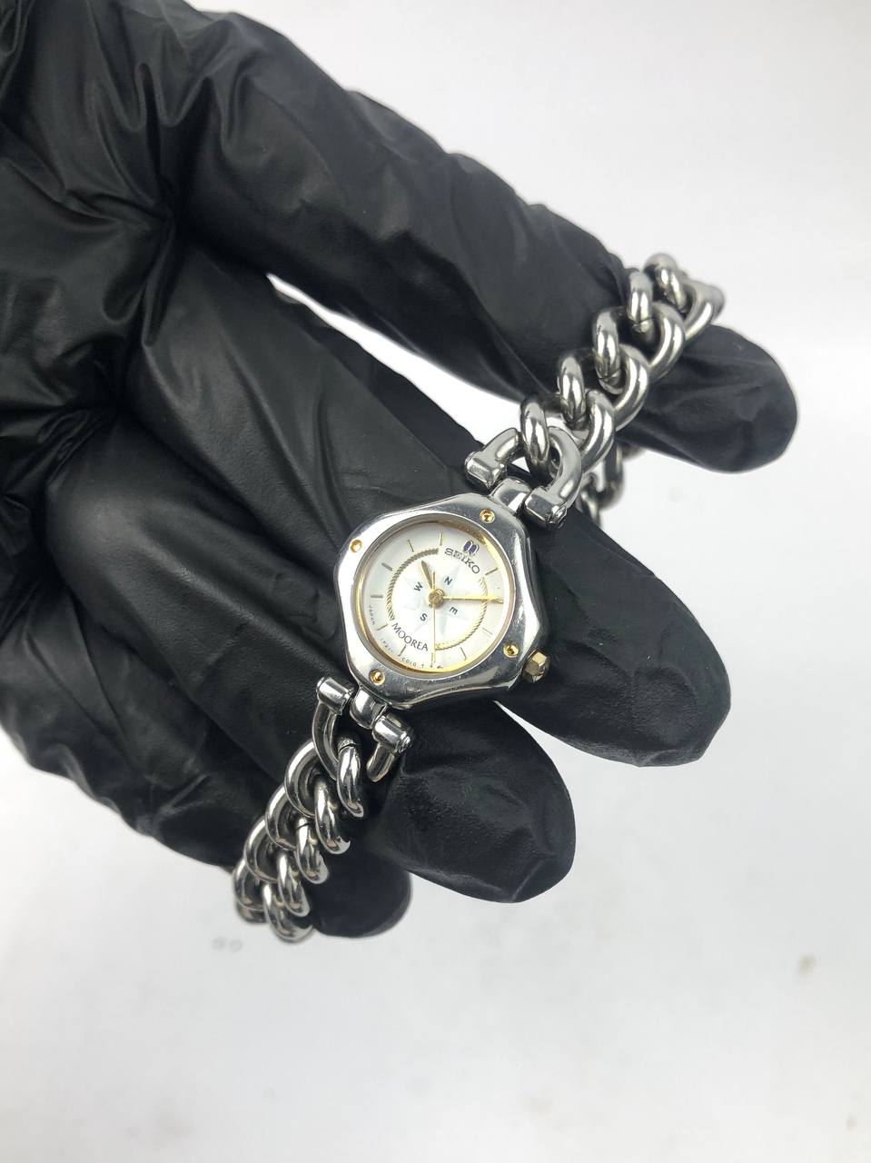 RARE Seiko Moorea White Dial Rantai Chunky - Gambar 3