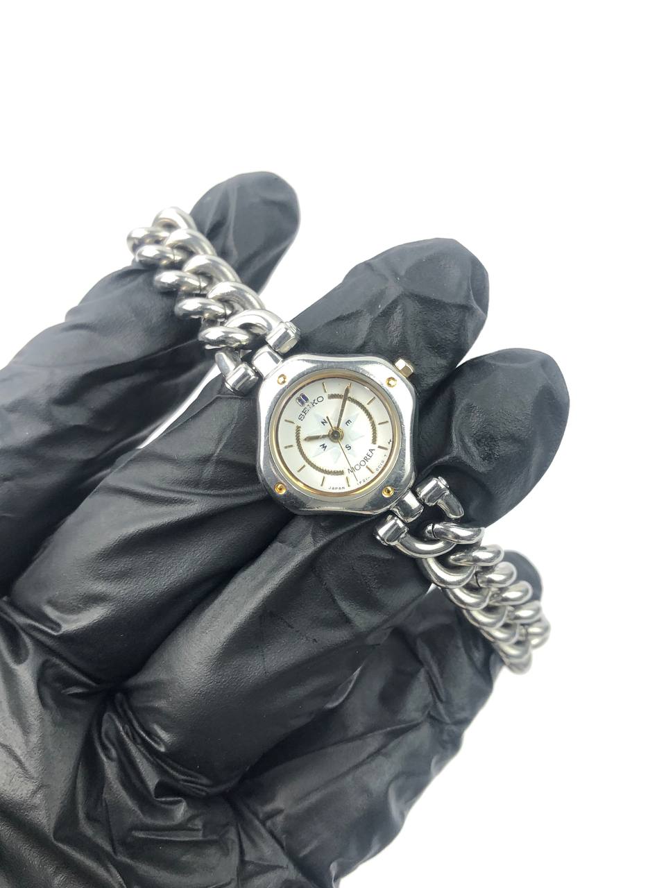 RARE Seiko Moorea White Dial Rantai Chunky - Gambar 4