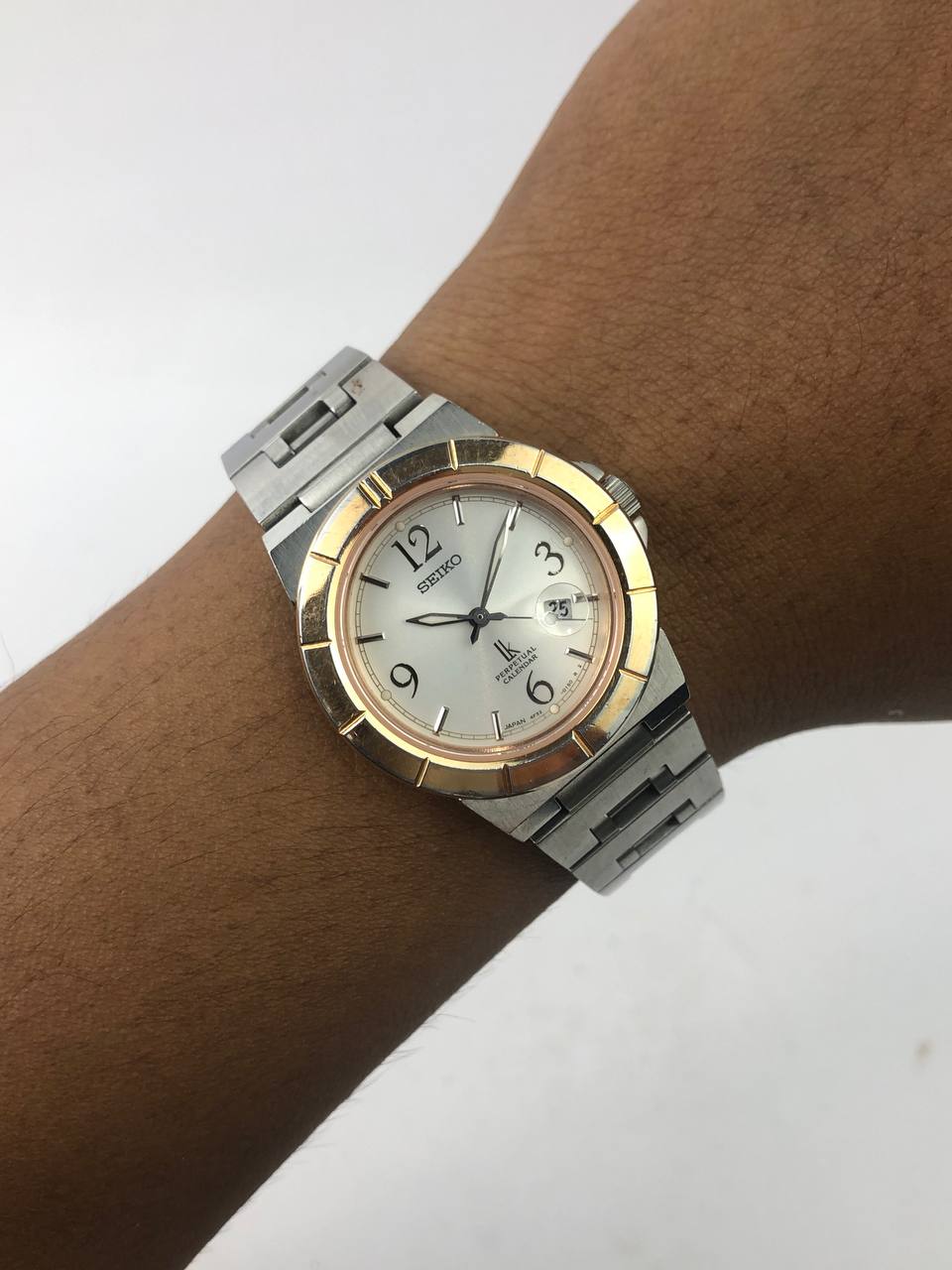 Seiko lukia perpetual calendar TwoTone Bezel Rantai Steel