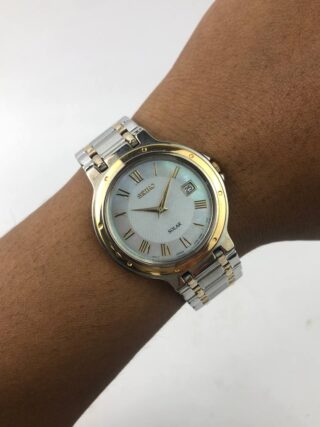 Seiko Solar Mother of Pearl Two-Tone Bracelet