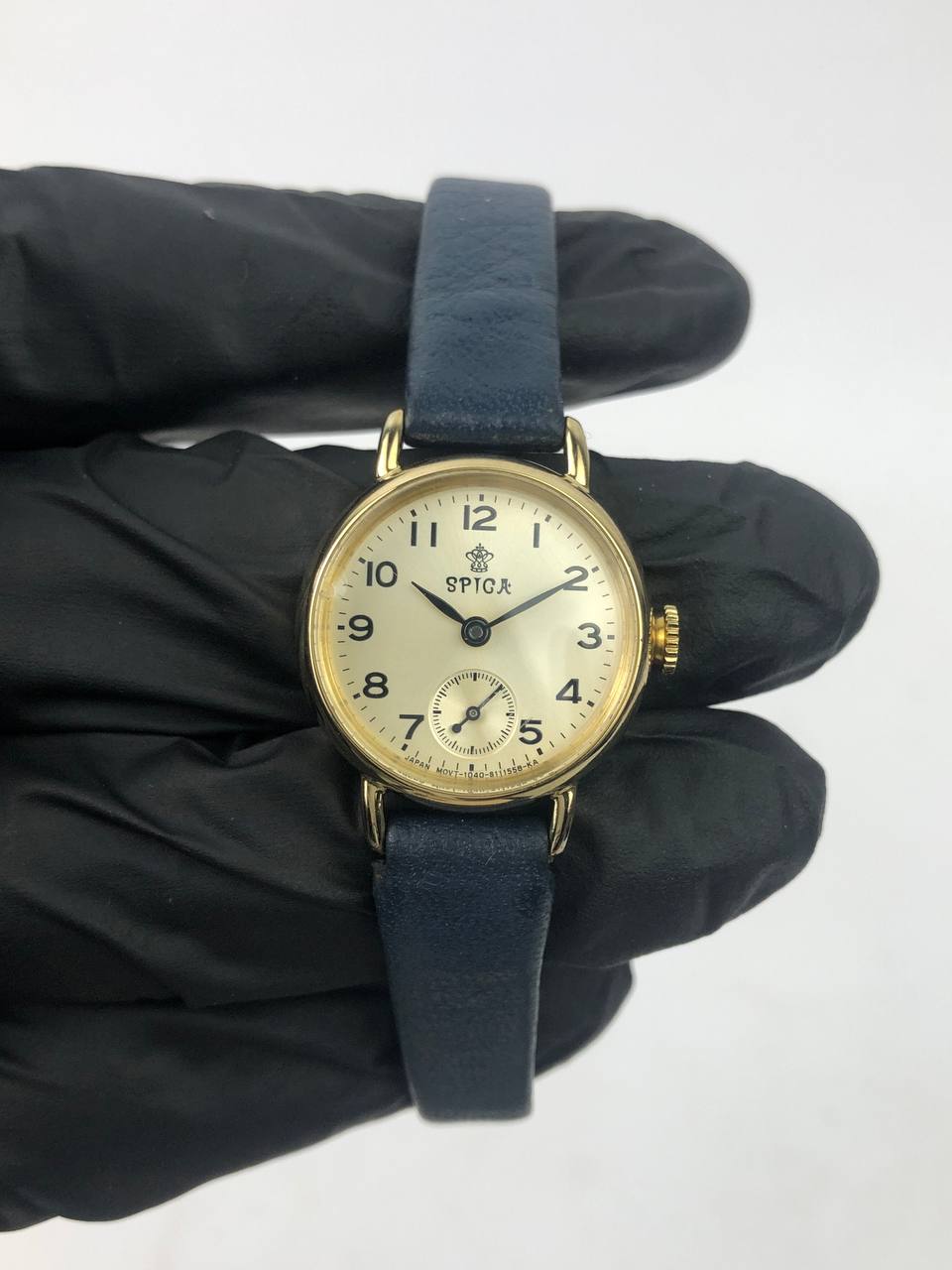 SPICA by Tictac Petite klasik Gold Round Case, Cream Dial, subsecond - Gambar 2