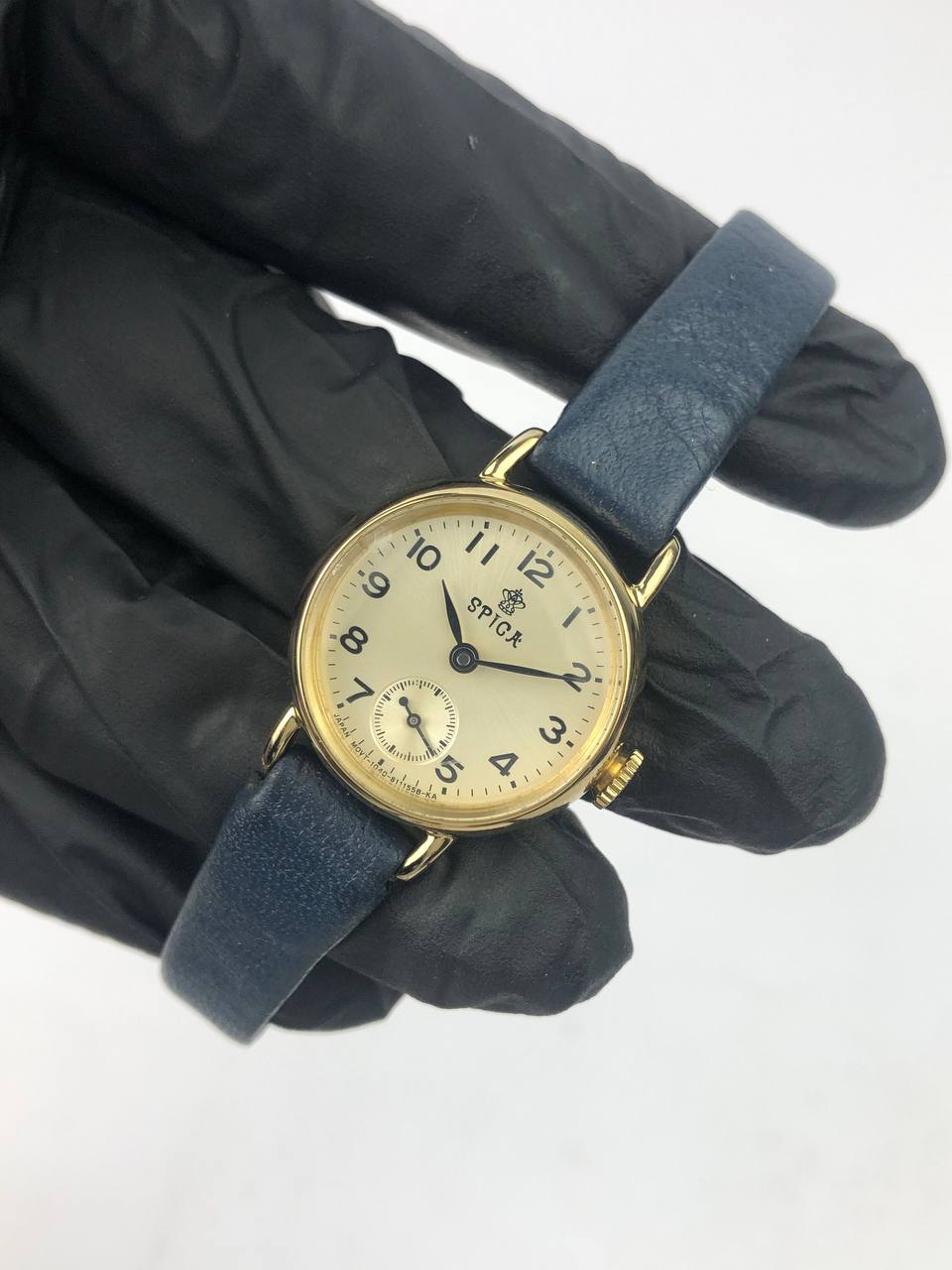 SPICA by Tictac Petite klasik Gold Round Case, Cream Dial, subsecond - Gambar 3