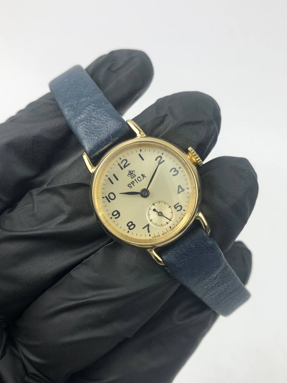 SPICA by Tictac Petite klasik Gold Round Case, Cream Dial, subsecond - Gambar 4