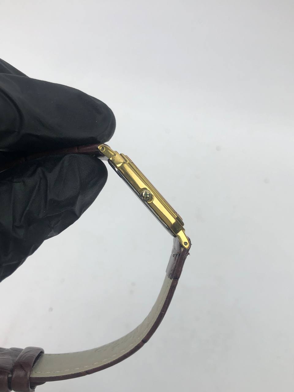 SEIKO Quartz Octagon Gold Case, Brushed Gold Dial, Brown strap Classy - Gambar 5