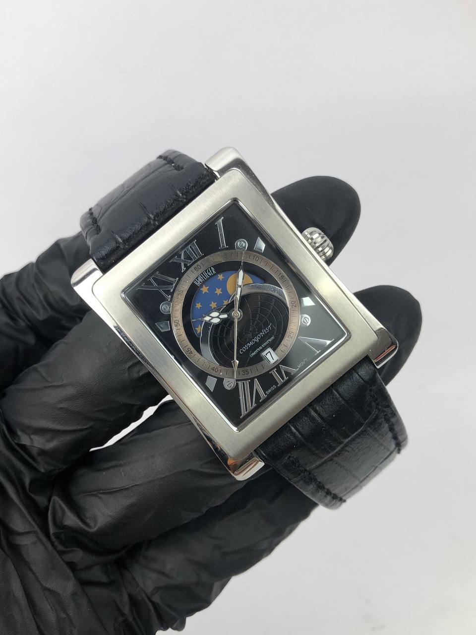 Swissmade Kenflieger cosmogonist Square Steel Case Moonphase all original - Gambar 4