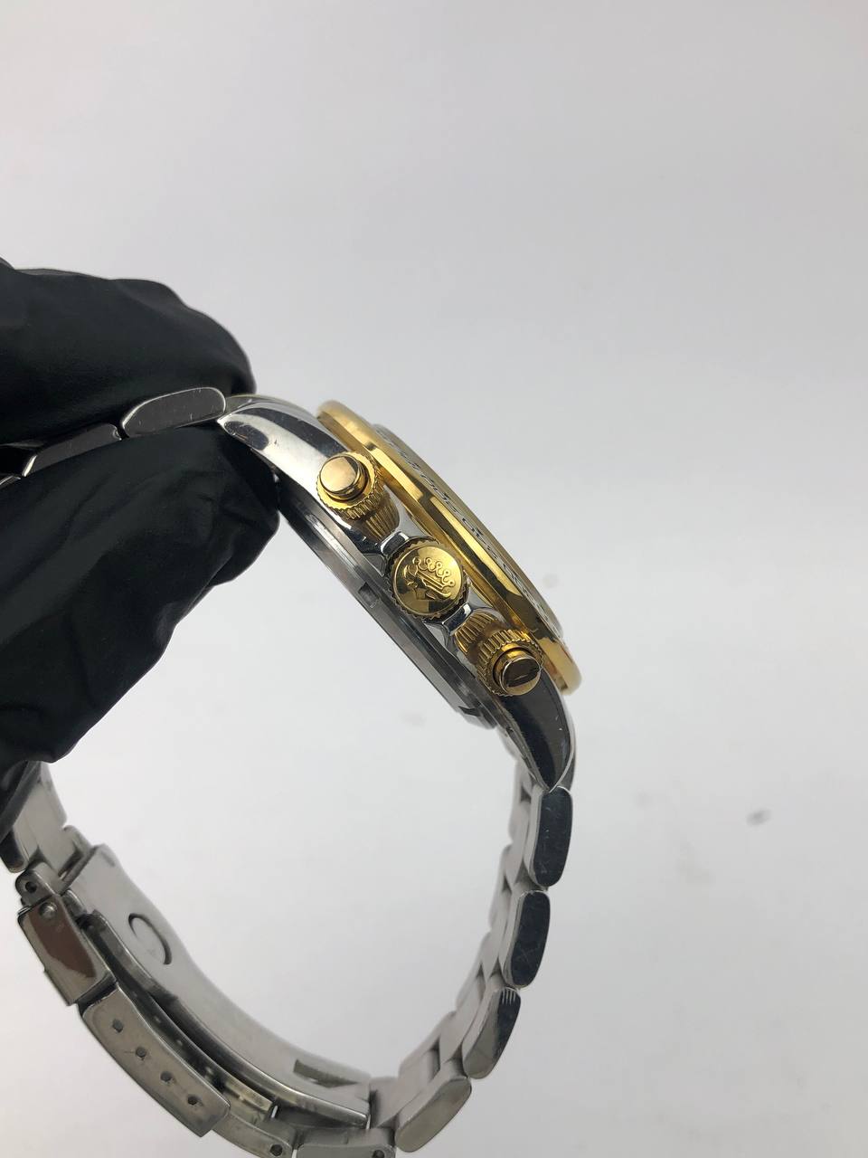 J HARRISON ROUND TWO TONE DIAL BLACK GOLD CHRONO BRACELET TWO TONE - Gambar 5