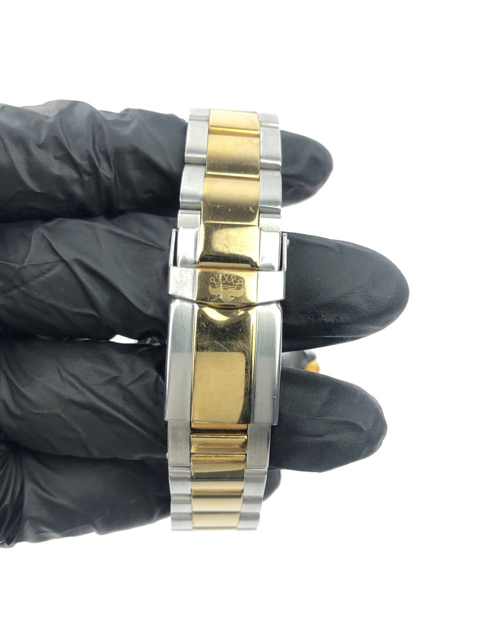 J HARRISON ROUND TWO TONE DIAL BLACK GOLD CHRONO BRACELET TWO TONE - Gambar 8