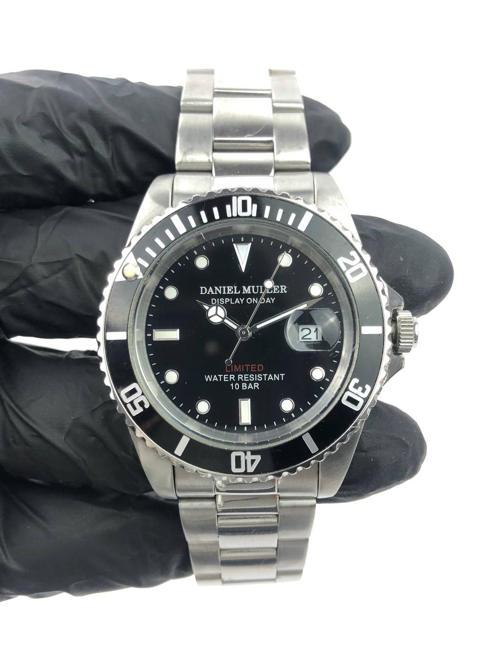 DANIEL MULLER DIVER DIAL BLACK LUME BRACELET STAINLESS - Gambar 2