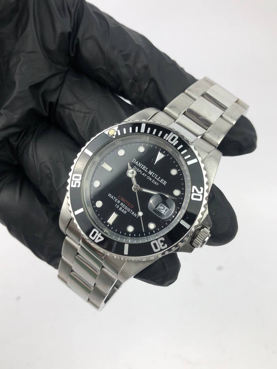 DANIEL MULLER DIVER DIAL BLACK LUME BRACELET STAINLESS - Gambar 3