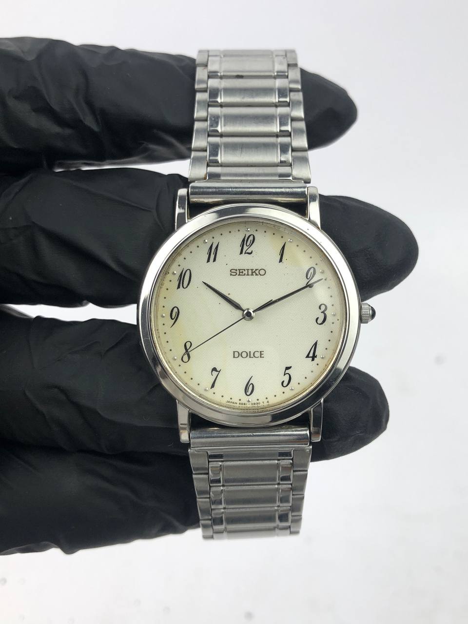 SEIKO DOLCE ROUND SILVER DIAL CREAM ARABIC BRACELET STAINLESS - Gambar 2