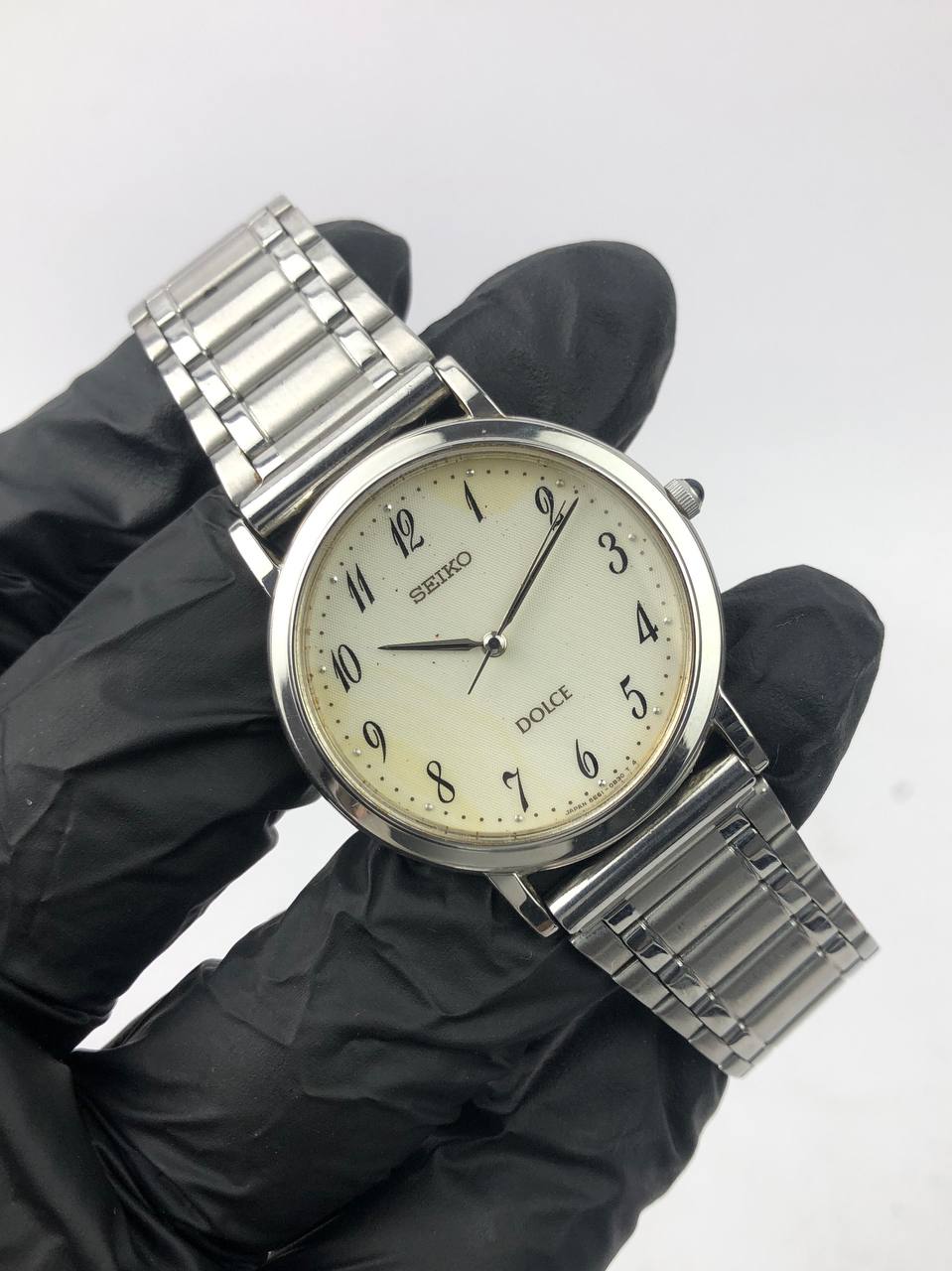 SEIKO DOLCE ROUND SILVER DIAL CREAM ARABIC BRACELET STAINLESS - Gambar 4