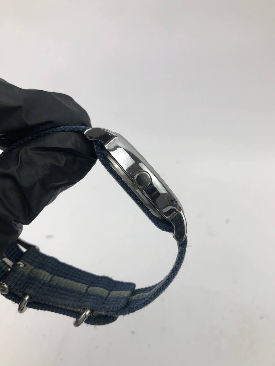 FIELDWATCH TIMEX ROUND CLASSIC DIAL INDIGLO ARABIC STRAP NATO BIRU ABU - Gambar 5