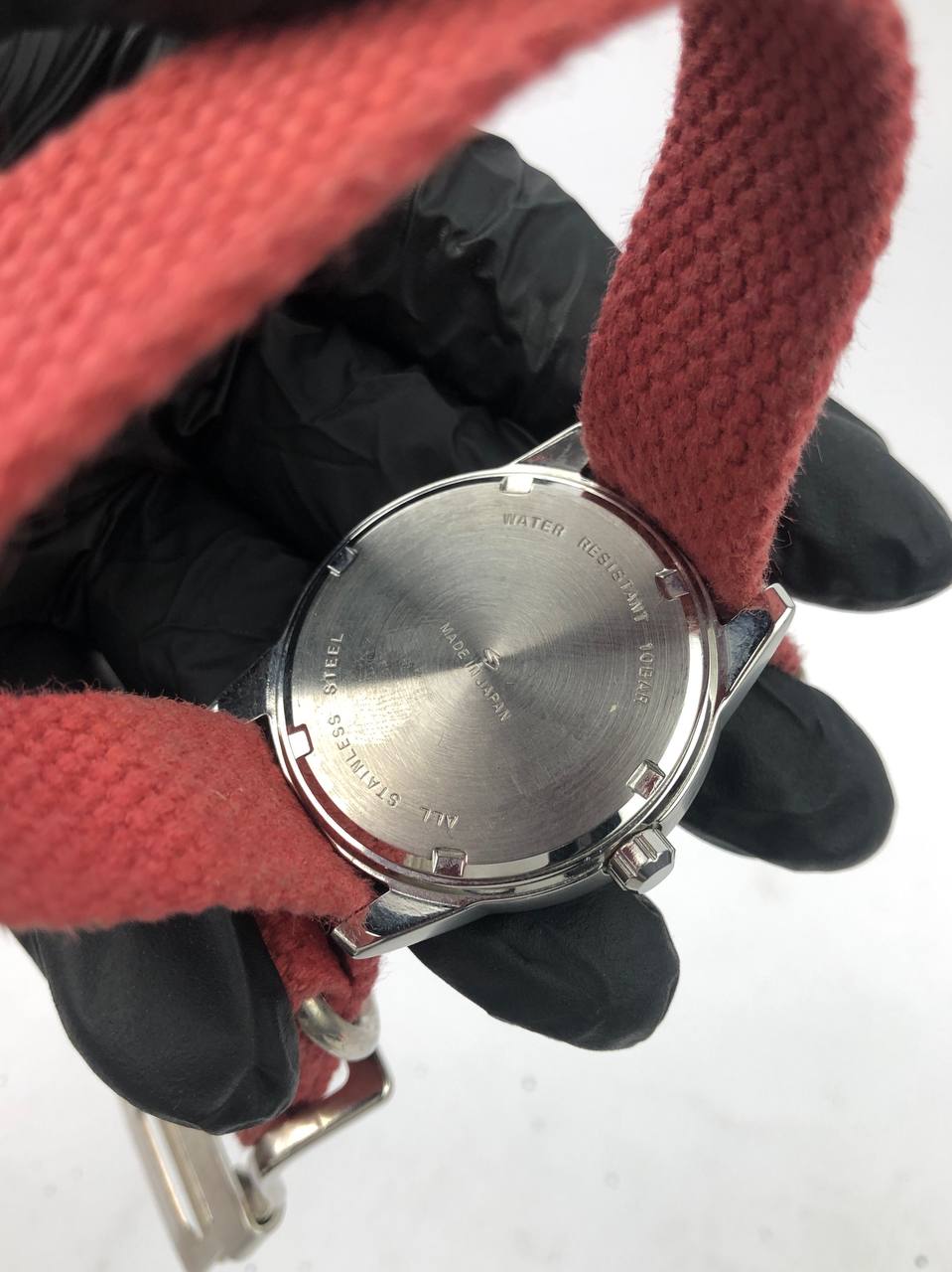 JAPAN FIELD ROUND DIAL ARABIC MILITARY STRAP KANVAS MERAH - Gambar 7