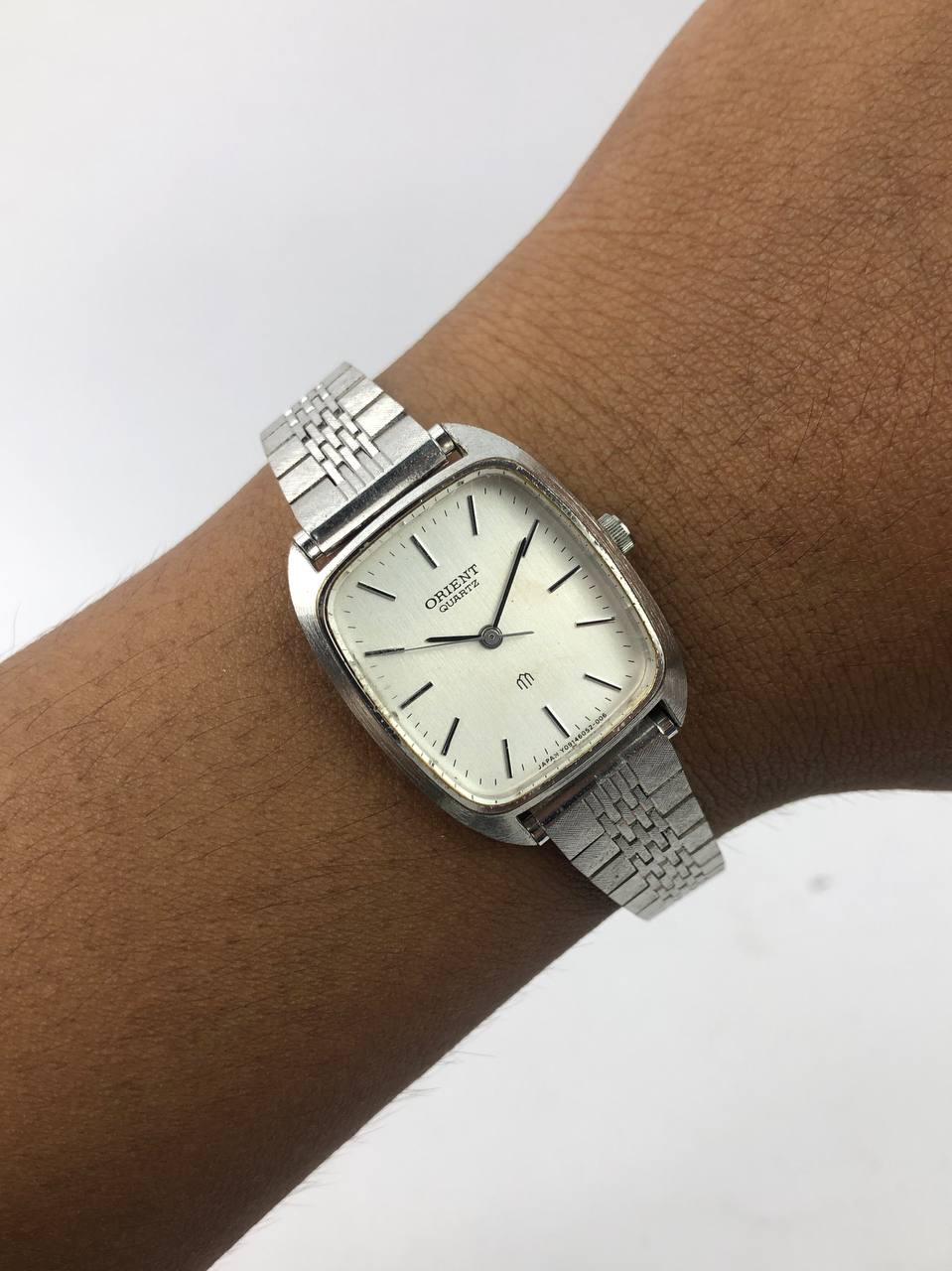 ORIENT TV CASE SILVER DIAL SILVER BRUSHED BRACELET STAINLESS VINTAGE