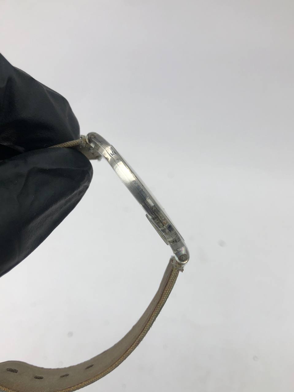 SWATCH ROUND TRANSPARENT DIAL GOLD PASTEL STRAP KANVAS COLORFUL - Gambar 6