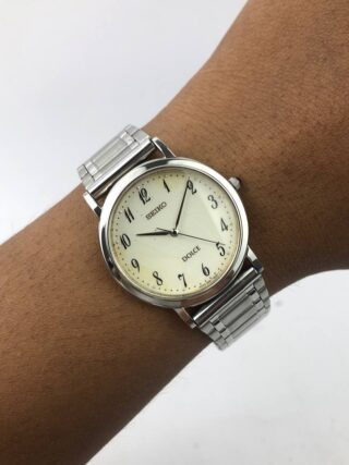 SEIKO DOLCE ROUND SILVER DIAL CREAM ARABIC BRACELET STAINLESS