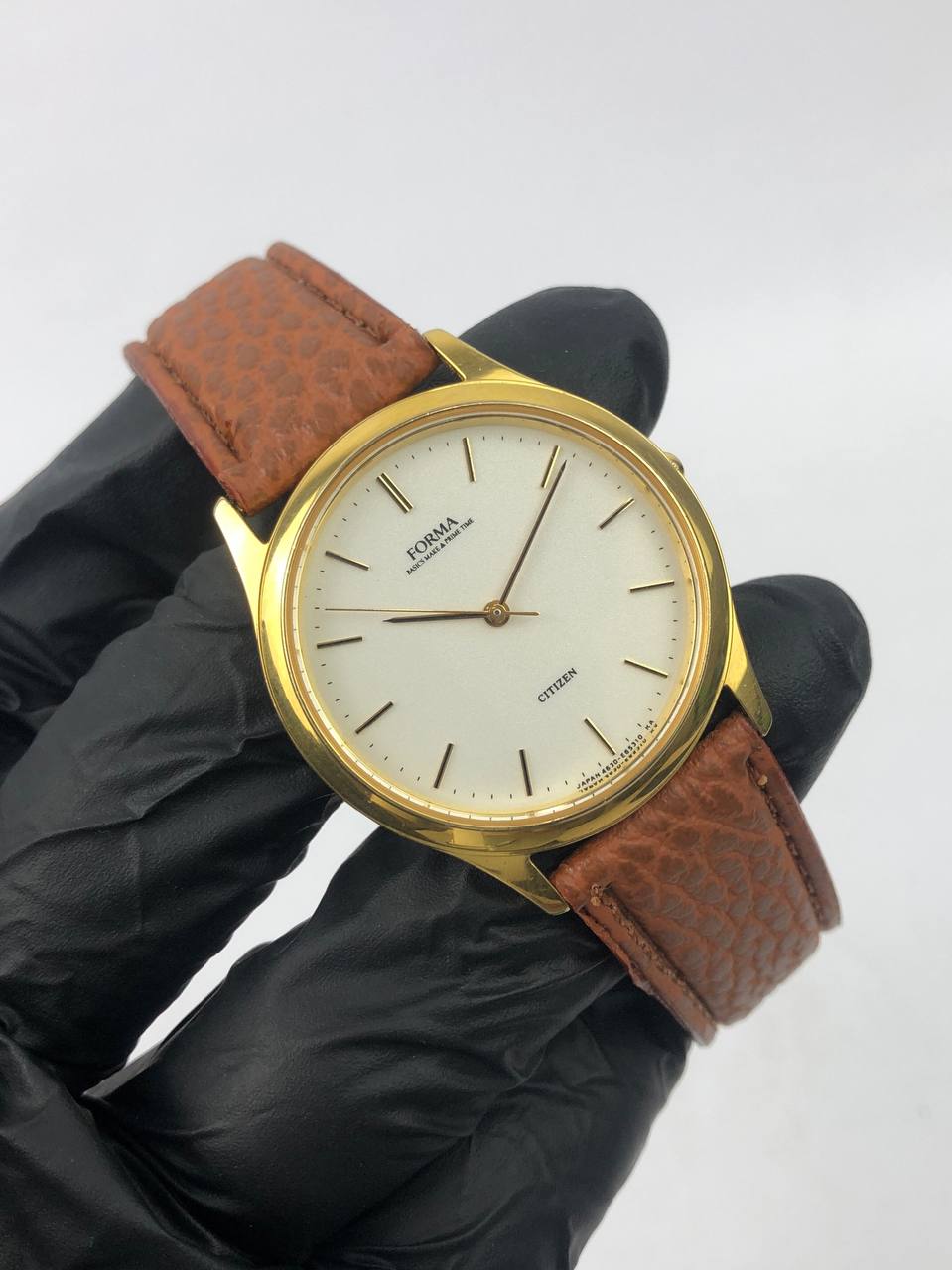 CITIZEN FORMA ROUND GOLD CASE CREAM SUNBURST DIAL - Gambar 4