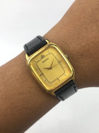 SEIKO GALAXY SQUARE GOLD CASE TEXTURED GOLD DIAL