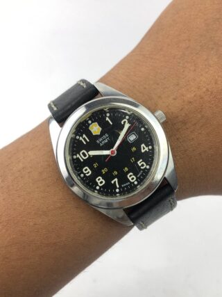 SWISS ARMY QUARTZ STEEL CASE FIELD DIAL
