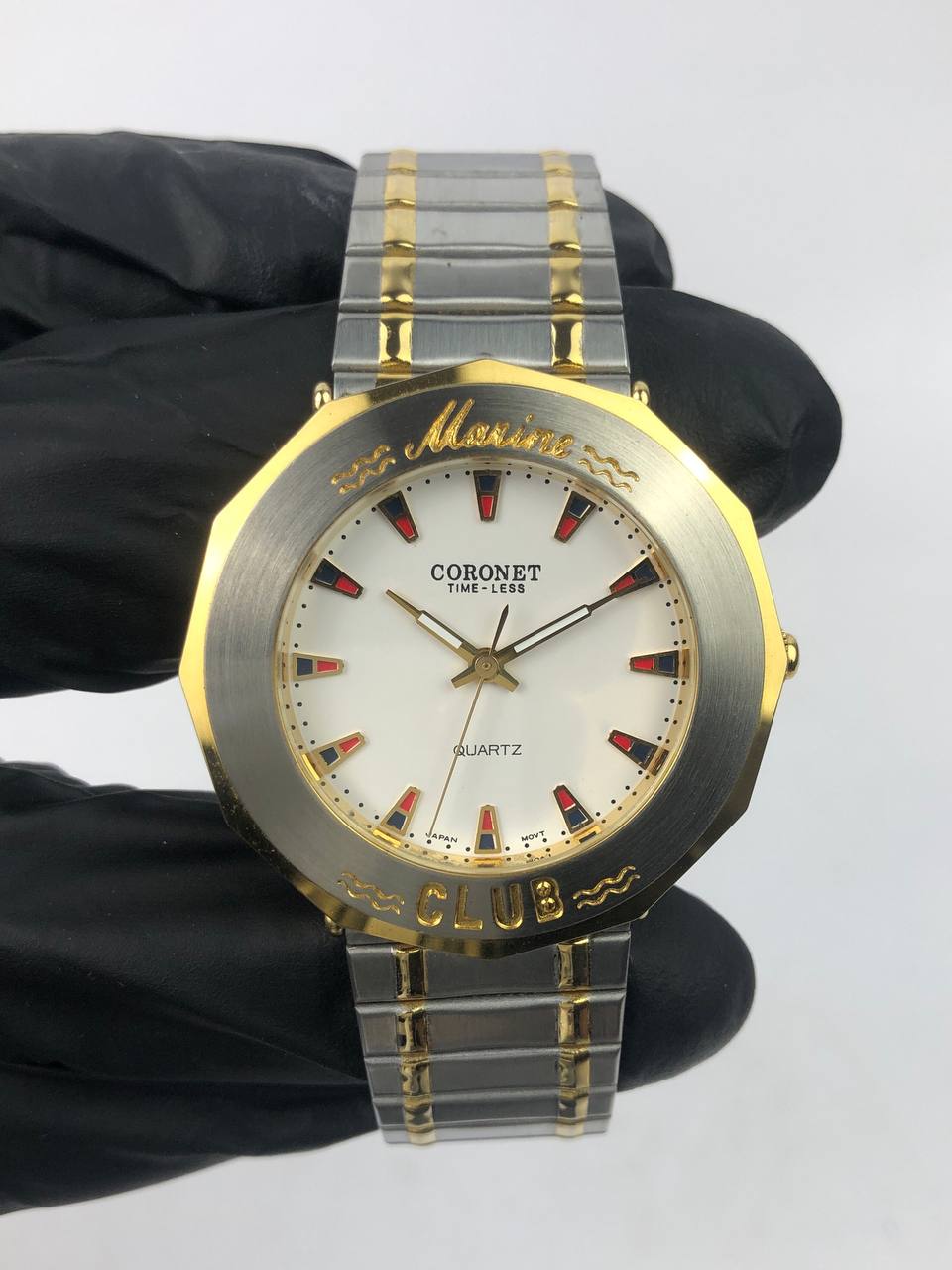 CORONET OCTAGON SPORT CASE COLOUR INDEX DIAL TWO-TONE STEEL BRACELET - Gambar 2