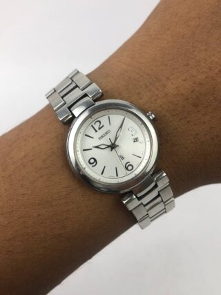 BEAUTIFUL SEIKO LUKIA WHITE ARABIC DIAL STEEL BRACELET