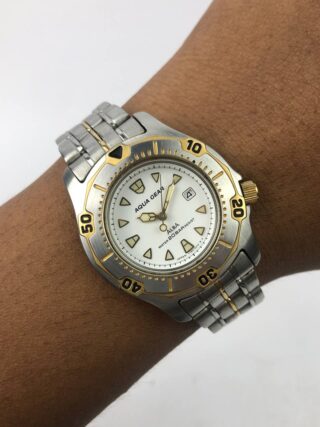 DIVER ALBA AQUAGEAR WHITE DIAL TWO-TONE STEEL BRACELET