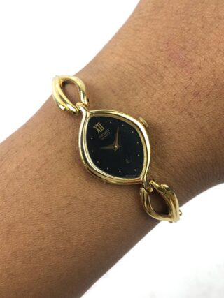 BEAUTIFUL SEIKO LADY QUARTZ TEARDROP CASE GOLD SCULPTED LINK