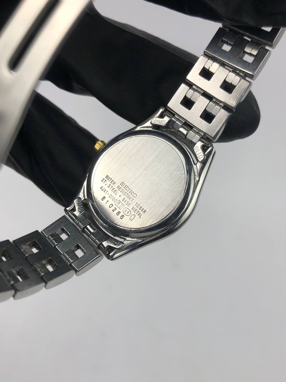 SEIKO EXCELINE GOLD BEZEL CHAMPAGNE DIAL TWO-TONE BRACELET - Gambar 8